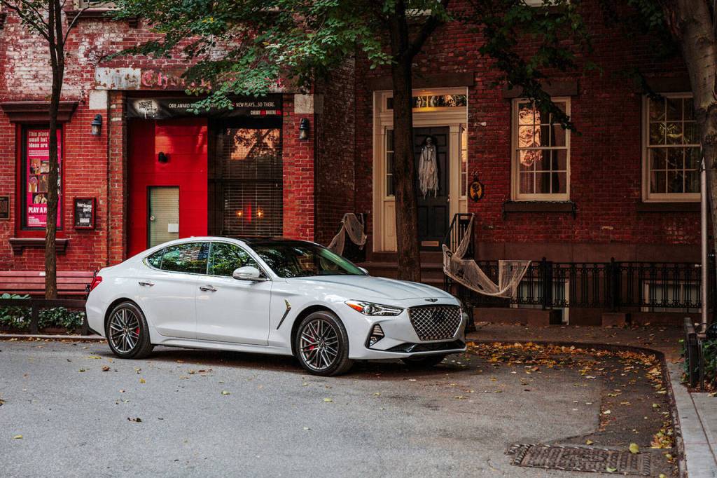 The 2019 Genesis premium compact sports sedan is available with a turbo four-cylinder engine or a twin-turbo V6. (Manufacturer photo)