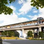This rendering shows the future Lynnwood City Center light-rail station. (HNTB/Jacobs)