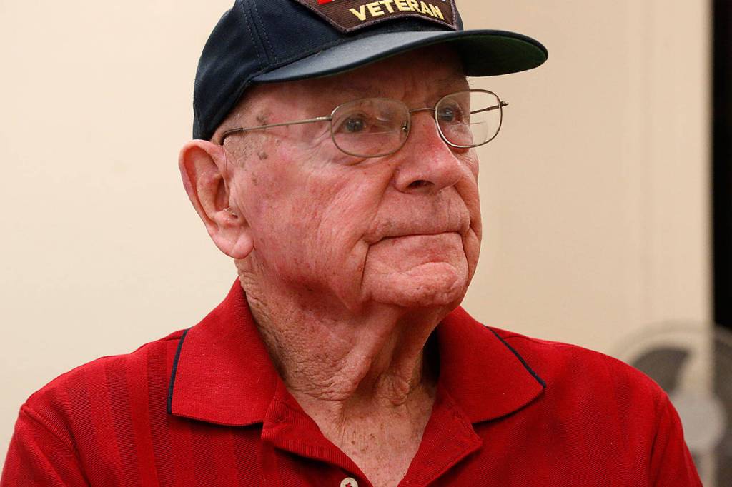 Korean War veteran Dan White, 90, was among older veterans who shared their stories for the Veterans History Project, an effort of the Library of Congress. (Dan Bates / The Herald)