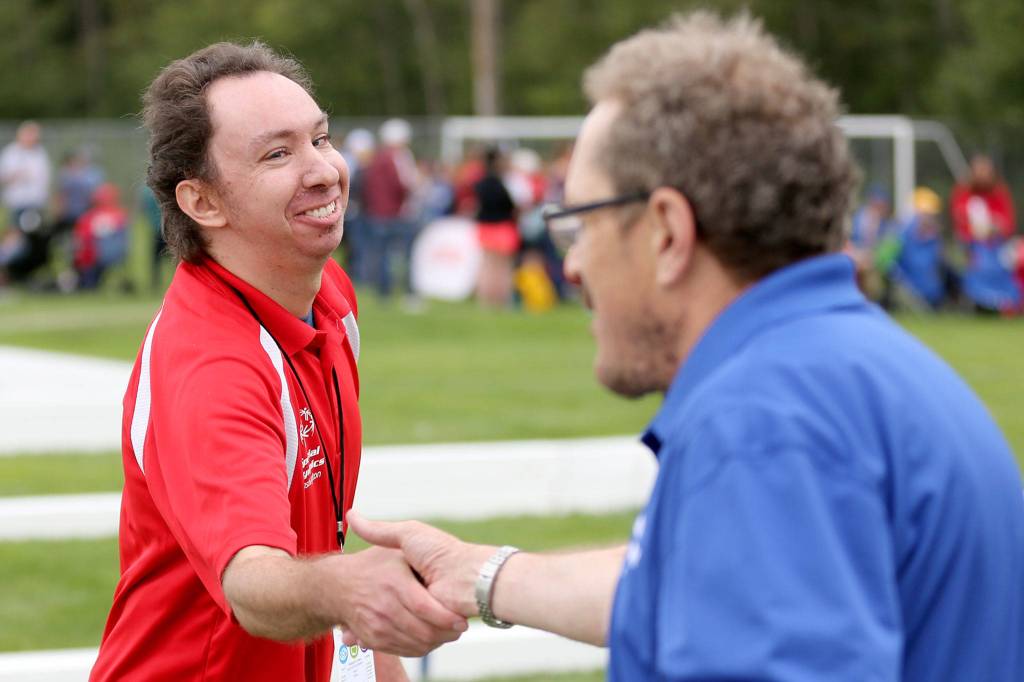 Scenes from the Bocce tournament during the Special Olympics Washington Summer State Games Saturday morning at Kasch Park in Everett on August 17, 2019. (Kevin Clark / The Herald)