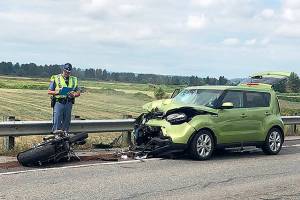 Monroe man dead after motorcycle collides with vehicle on U.S. 2