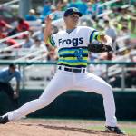 Everetts Bernie Martinez pitches during the AquaSox 6-4 win over Hillsboro on Aug. 13 at Funko Field in Everett. (Andy Bronson / The Herald)