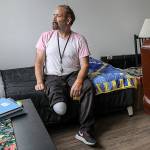 Vern Van Winkle was one of the first residents of Clares Place, a supportive housing building which opened in July. (Lizz Giordano / The Herald)