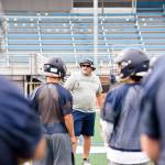 Sultan head coach Rick Rudd gives his team instructions during practice on Aug. 23, 2019, at Sultan High School. (Katie Webber / The Herald)
