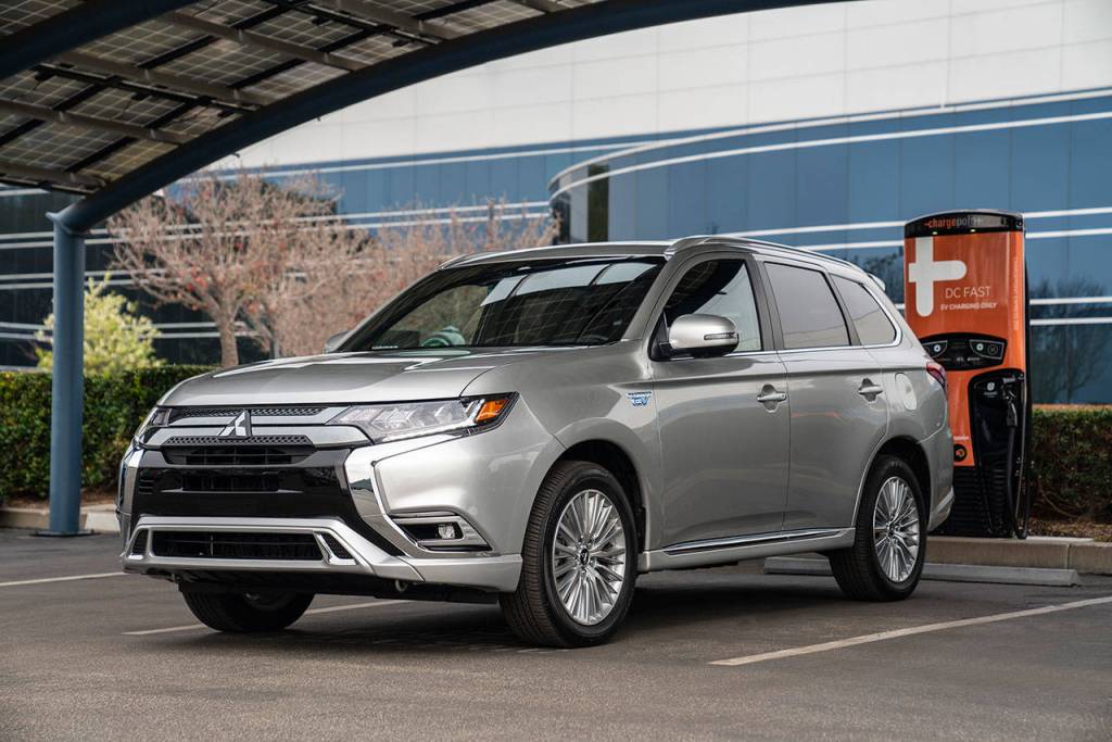 The 2019 Mitsubishi Outlander PHEV has an equivalent fuel economy rating of 74 mpg and can travel up to 22 miles in electric-only mode. (Manufacturer photo)