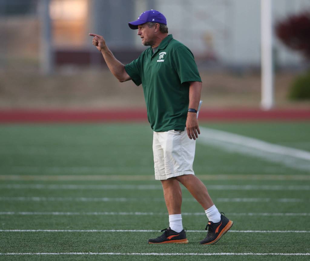 Glacier Peak beat Edmonds-Woodway 35-14, in the season opening football game for both teams, at Edmonds Stadium on Friday, Sept. 6, 2019 in Edmonds, Wash. (Andy Bronson / The Herald)                                Glacier Peak beat Edmonds-Woodway 35-14, in the season opening football game for both teams, at Edmonds Stadium on Friday, Sept. 6, 2019 in Edmonds, Wash. (Andy Bronson / The Herald)                                Glacier Peak beat Edmonds-Woodway 35-14, in the season opening football game for both teams, at Edmonds Stadium on Friday, Sept. 6, 2019 in Edmonds, Wash. (Andy Bronson / The Herald)
