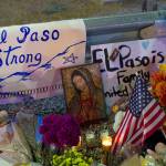 In this Aug. 4, 2019 photo, a Virgin Mary painting, flags and flowers adorn a makeshift memorial for the victims of the mass shooting at a Walmart in El Paso, Texas. The vast majority of mass shooters have acquired their firearms legally with nothing in their background that would have prohibited them from possessing a gun. But there have been examples of lapses in the background check system that allowed guns to end up in the wrong hands. (AP Photo/Andres Leighton, File)