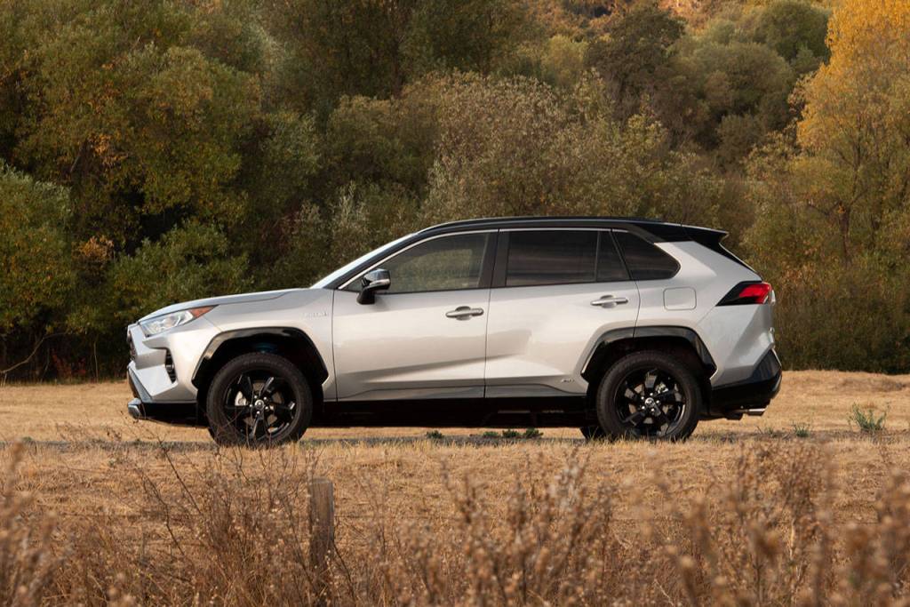 Completely redesigned for 2019, the Toyota RAV4 Hybrid has a combined fuel economy rating of 40 mpg. Gas and electric combined horsepower is 219. (Manufacturer photo)