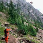 A search and rescue team airlifted Randy Belles Saturday afternoon after he suffered a heart attack hiking down from Vesper Peak. (Courtesy of Randy Belles)