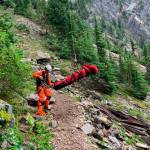 A search and rescue team airlifted Randy Belles Saturday afternoon after he suffered a heart attack hiking down from Vesper Peak. (Courtesy of Randy Belles)