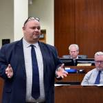 Defense attorney Phil Sayles expresses incredulity in his closing argument at the murder retrial of Encarnacion Salas on Sept. 16 in Everett. (Caleb Hutton / The Herald)