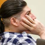 Encarnacion Salas listens to the opening statements of his retrial at the Snohomish County Courthouse on Sept. 11. (Kevin Clark / The Herald)