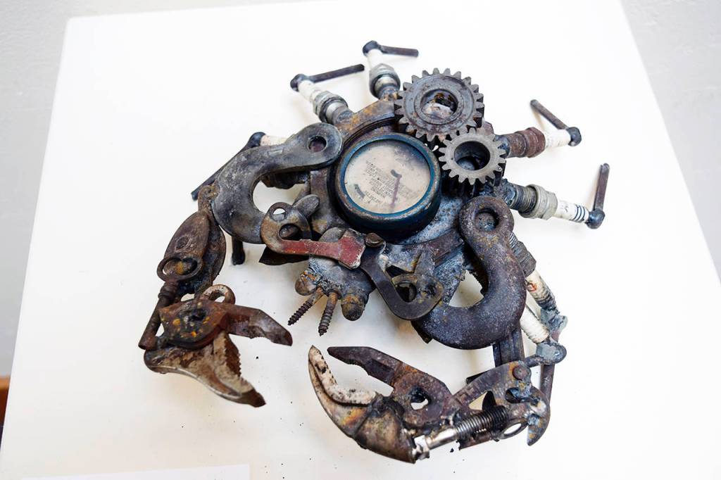 Mr. Krabs sculpture by Aidan Rayner. (Patricia Guthrie / South Whidbey Record)