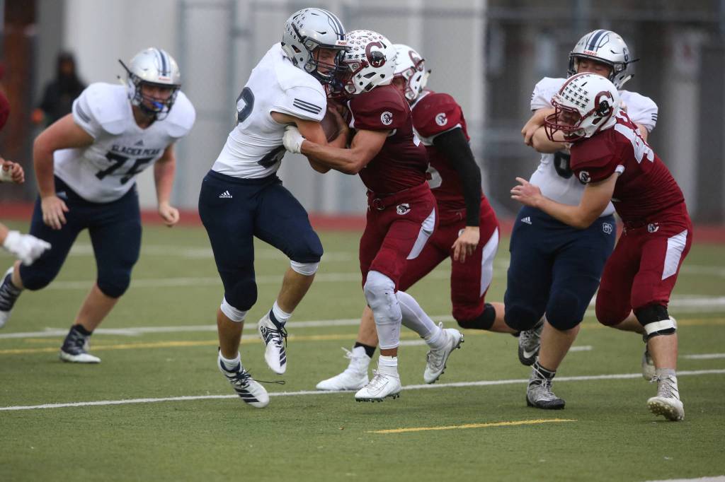 Glacier Peak took on Cascade in football at Everett Memorial Stadium on Friday, Oct. 4, 2019 in Everett, Wash. (Andy Bronson / The Herald)