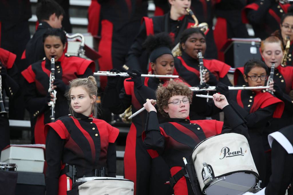 Glacier Peak took on Cascade in football at Everett Memorial Stadium on Friday, Oct. 4, 2019 in Everett, Wash. (Andy Bronson / The Herald)