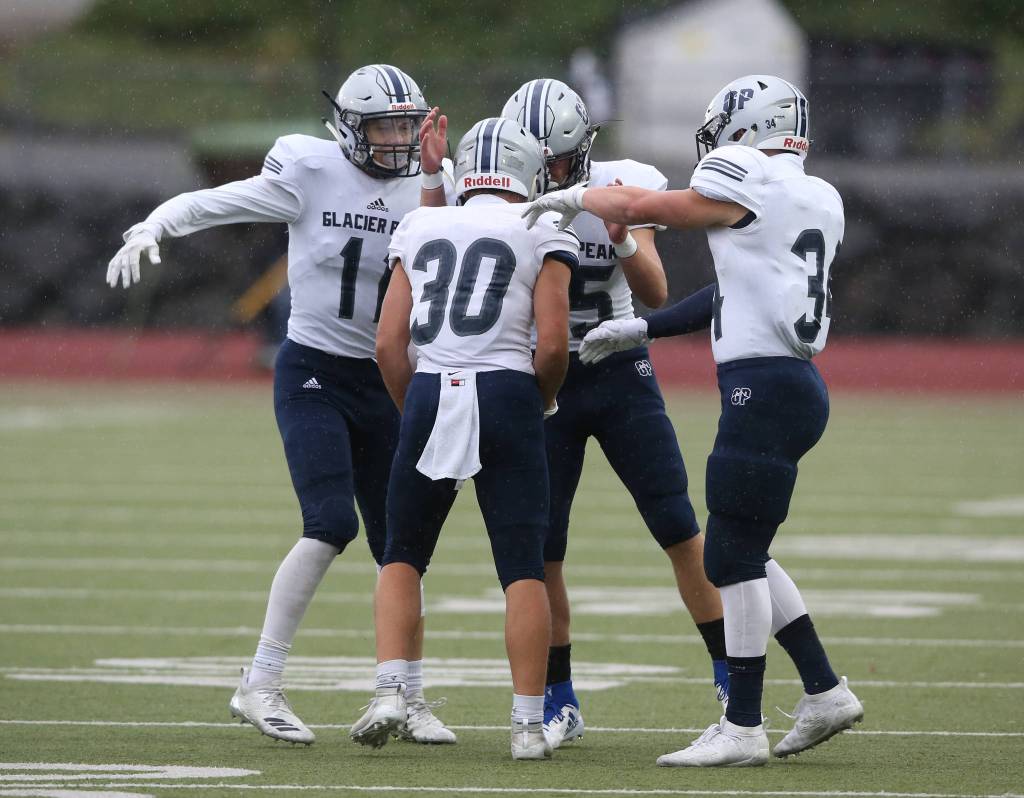 Glacier Peak took on Cascade in football at Everett Memorial Stadium on Friday, Oct. 4, 2019 in Everett, Wash. (Andy Bronson / The Herald)