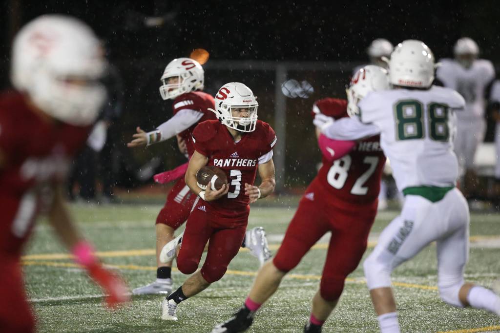 Shorecrest beat Snohomish 36-35 at Veterans Stadium at Snohomish High School on Friday, Oct. 4, 2019 in Snohomish, Wash. (Andy Bronson / The Herald)