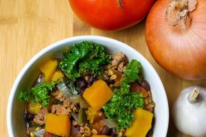 2 recipes join forces to make a hearty butternut squash soup