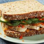 Add peanut sauce and vegetables to upgrade a chicken sandwich