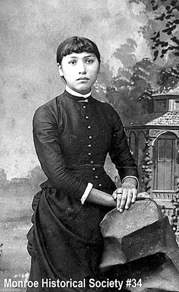 Nellie Johnson Blakslee played piano during silent films at Monroe theaters for years. (Monroe Historical Society)