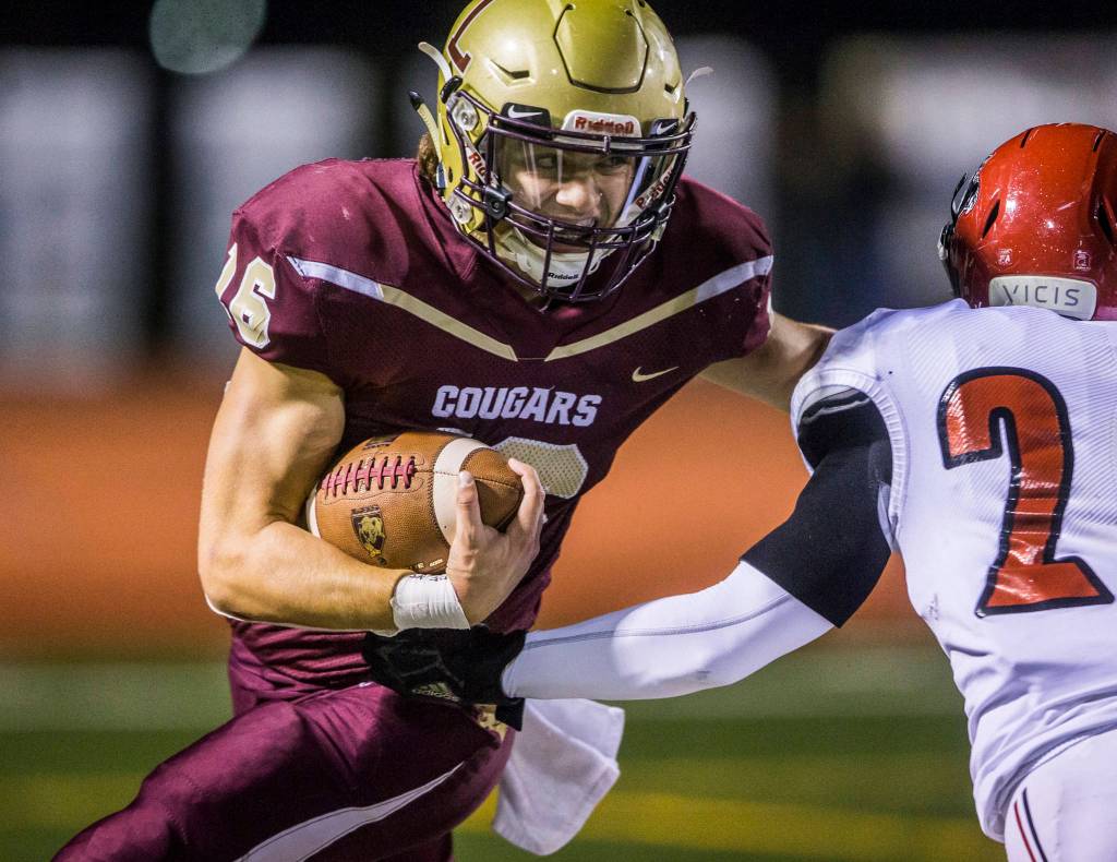 Jared Taylor accounted for five touchdowns  three rushing and two passing  to lead Lakewood past Archbishop Murphy. (Olivia Vanni / The Herald)