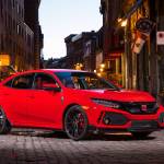 The 2019 Honda Civic Type R has front-wheel drive, a 306-horsepower turbo four cylinder engine, and a six-speed manual transmission. (Manufacturer photo)