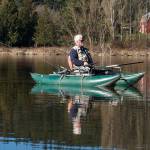 Dick Snow of Marysville searches for fish on Lone Lake. (Mike Benbow photo)