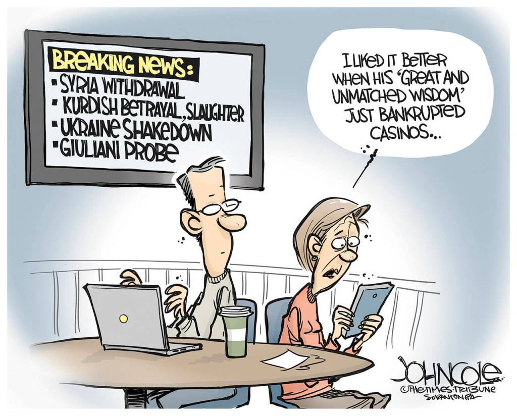 Editorial cartoons for Sunday, Oct. 20