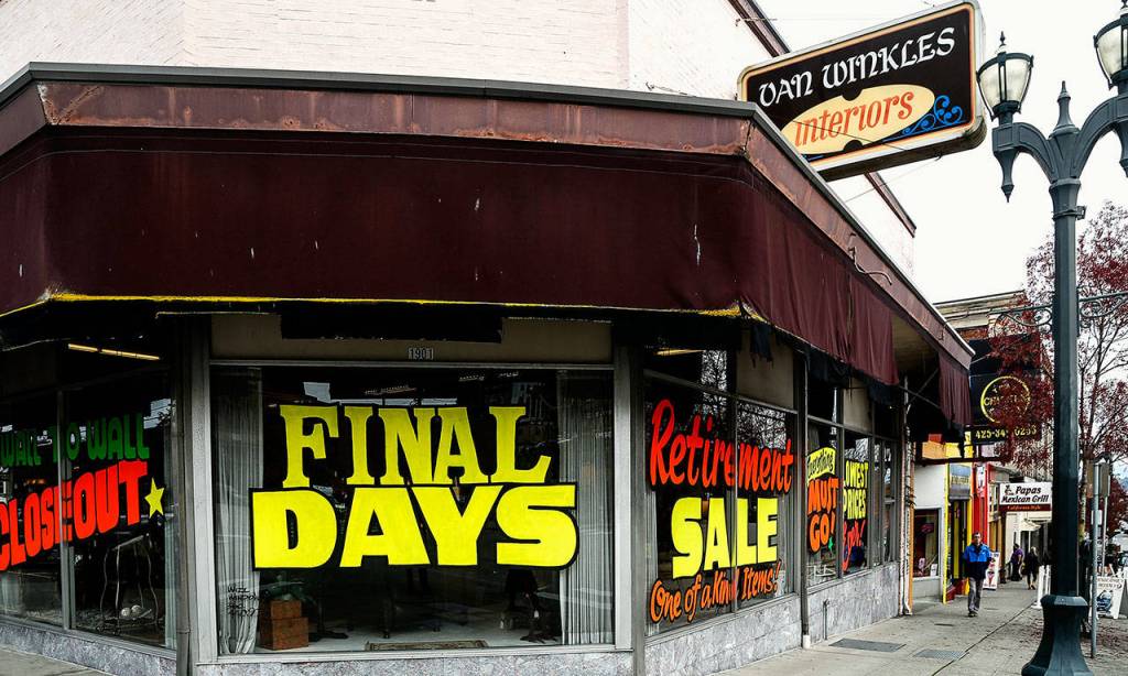 Van Winkles Interiors, owned and operated by Bob and Jeanne Van Winkle for nearly 60 years, will soon close. (Dan Bates / The Herald)