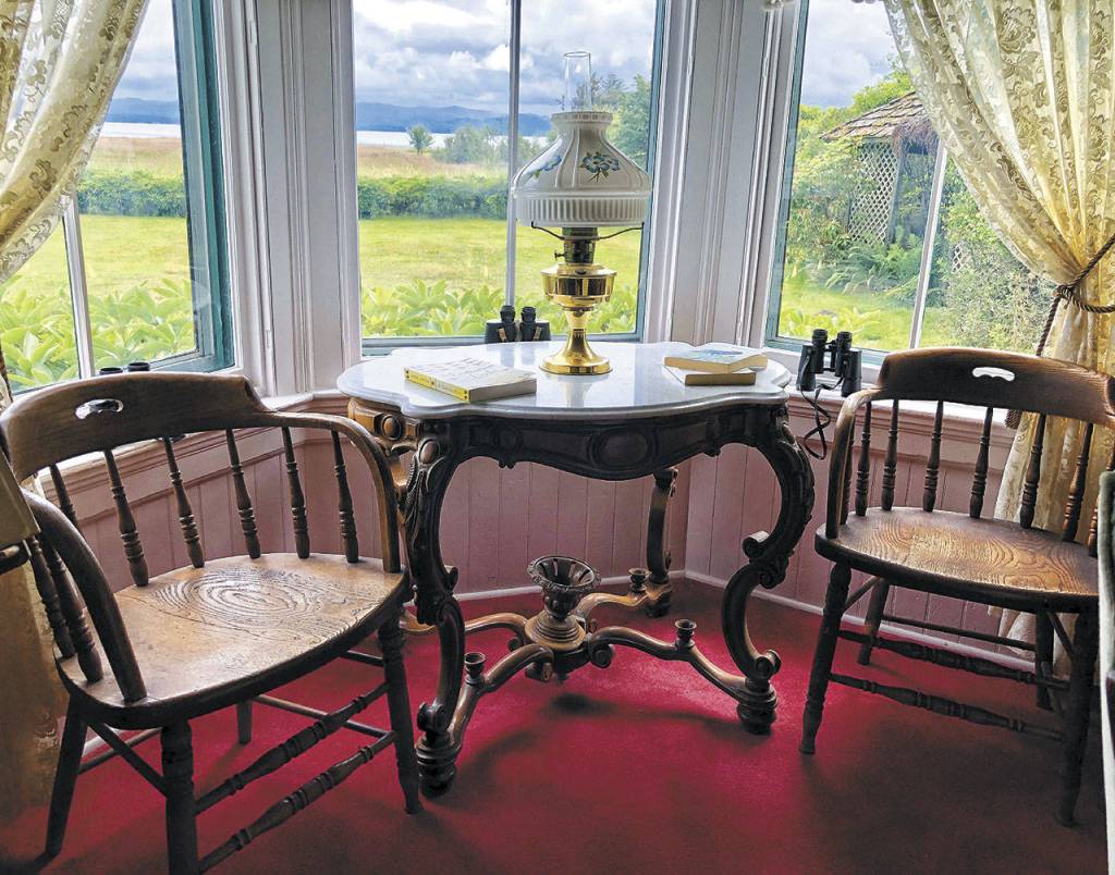 A picturesque spot in Sydney Stevens Oysterville house to relax and enjoy the view of Willapa Bay. (Photo by Patricia Jollimore)