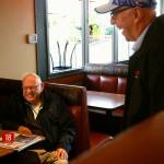 After bowling at nearby Glacier Lanes, Mike Kapustin, 82, (left), always eats breakfast at Burgermaster, which is owned by Jack Simmons (right). Simmons is retiring and has sold the place to MOD Pizza. Kapustin and Simmons talk, and laugh a bit, yet each admits hell miss the other. (Dan Bates / The Herald)