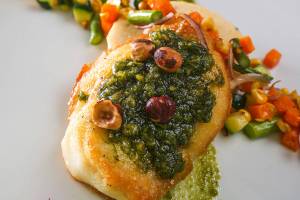 Hazelnut pesto from Tulalip Casino pairs perfectly with fish