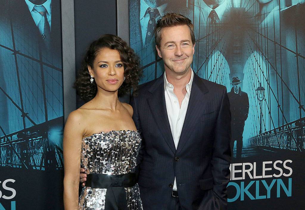 Gugu Mbatha-Raw and Edward Norton attend the LA Premiere of Motherless Brooklyn. Mbatha-Raw plays a love interest opposite Norton in the actor-directors adaption of Jonathan Lethems 1999 novel about a private eye with Tourettes syndrome. (Photo by Willy Sanjuan/Invision)