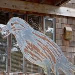 Metal crows by Langley artist Tim Leonard are in front of Sharen Heaths home. (Quinn Brown)