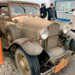 Slogging through farm trails between Novosibirsk, Russia, and Pavlodar, Kazakhstan left the car and engine covered in mud. (Lee Harmon)