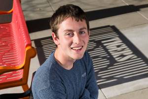 Orion Green, a senior at Granite Falls High School, on Tuesday, Nov. 5, 2019 in Granite Falls, Wash. (Andy Bronson / The Herald)
