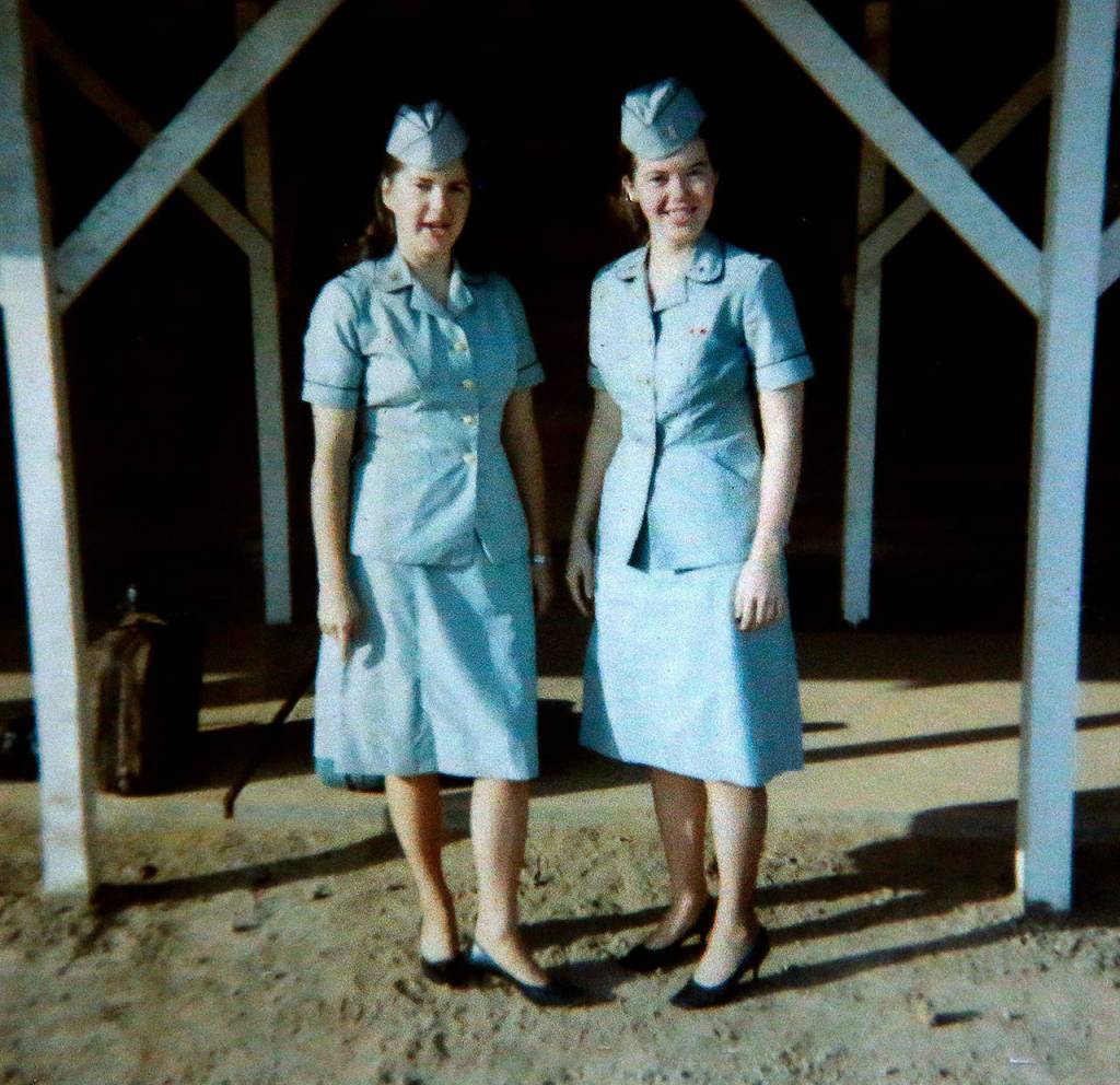 Darlene Wolfe (right), now Darlene Harrington, was part of the Army Nurse Corps when she served in Vietnam in 1967-68. (Courtesy Darlene Harrington))