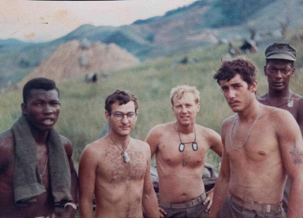 Greg Doering (center) with members of his mortar squad in Vietnam. (Photo courtesy of Greg Doering)