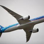 The Boeing 787-9 Dreamliner of Air Tahiti Nui performs a demonstration flight at Paris Air Show, in Le Bourget, north east of Paris, France, on June 18. (AP Photo/ Francois Mori)