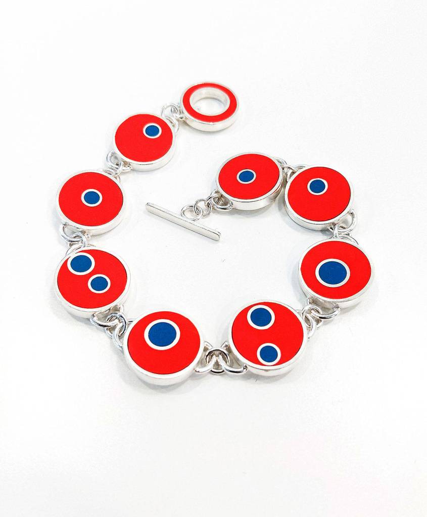 This bracelet by Tegan Wallace is an example of the work of nine members of the Seattle Metals Guild holiday trunk show that will be for sale on Nov. 23 and 24 at the Schack Art Center.