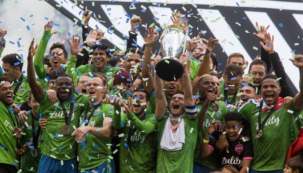 The Seattle Sounders beat Toronto FC 3-1 to win the MLS Cup at CenturyLink Field on Sunday, Nov. 10, 2019 in Seattle, Wash. (Andy Bronson / The Herald)