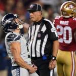 Seattle Seahawks kicker Jason Myers (left) celebrates after kicking the winning field goal during overtime of an NFL football game against the San Francisco 49ers in Santa Clara, Calif., Monday, Nov. 11, 2019. Seattle won 27-24. (AP Photo/Tony Avelar)