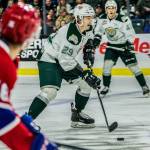 Silvertips defenseman Wyatte Wylie (middle) has quarterbacked Everetts new-look power play. (Olivia Vanni / The Herald)