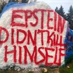 A cryptic meme splashes the usually benign rock of Snohomish