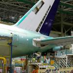 A Boeing Co. 777 airplane is shown on the assembly line in 2017 in Everett. (AP Photo/Ted S. Warren, file)