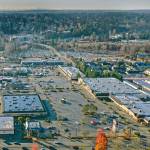 Site of the proposed Northline Village development in Lynnwood. This view looks south, with 44th Avenue West at left and 196th Street SW in the foreground. (Chuck Taylor / The Herald)