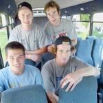Mitch Love (top right) poses with teammates (clockwise from top left) Torie Wheat, Jeff Harvey and Jovan Matic prior to the start of the Everett Silvertips inaugural season in 2003. (Michael OLeary / Herald file)