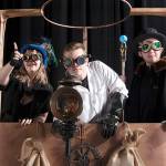 Everett Community College students Ciara Miller, Bryce Carabello and Alex Hills rehearse the original cabaret Time Punks, on stage at the college Dec. 5-8. (Everett Community College)