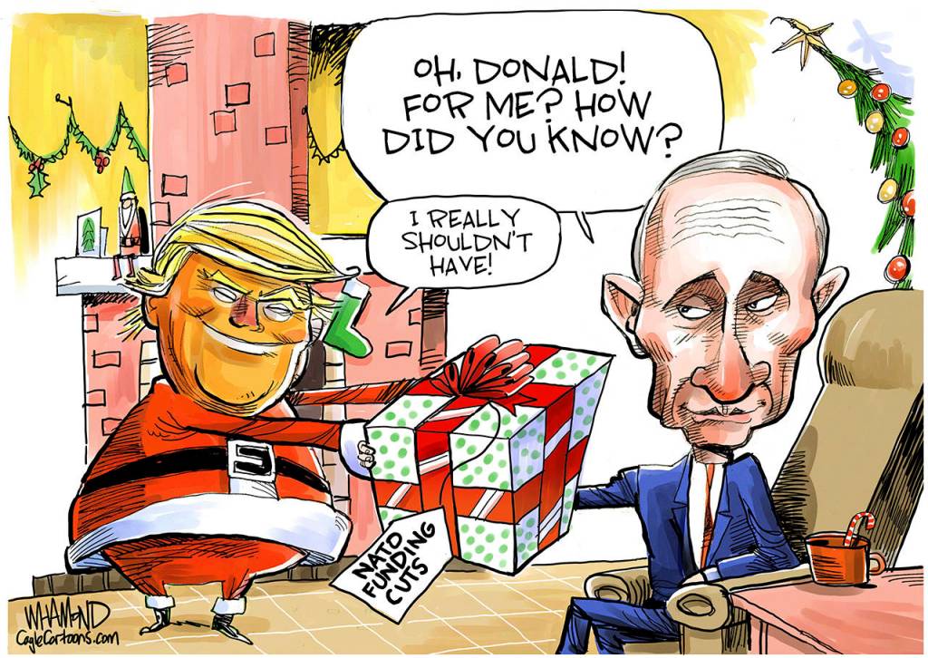 Editorial cartoons for Tuesday, Dec. 3
