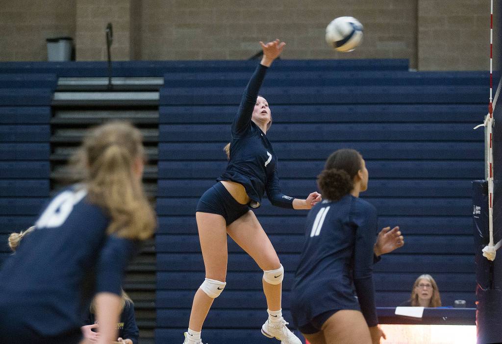 Arlington senior Arianna Bilby, a first-team All-Area selection, averaged 4.2 kills per frame on a .313 hitting percentage and added 2.9 digs, 0.6 aces, 0.3 assists and 0.3 blocks per set this season. (Andy Bronson / The Herald)